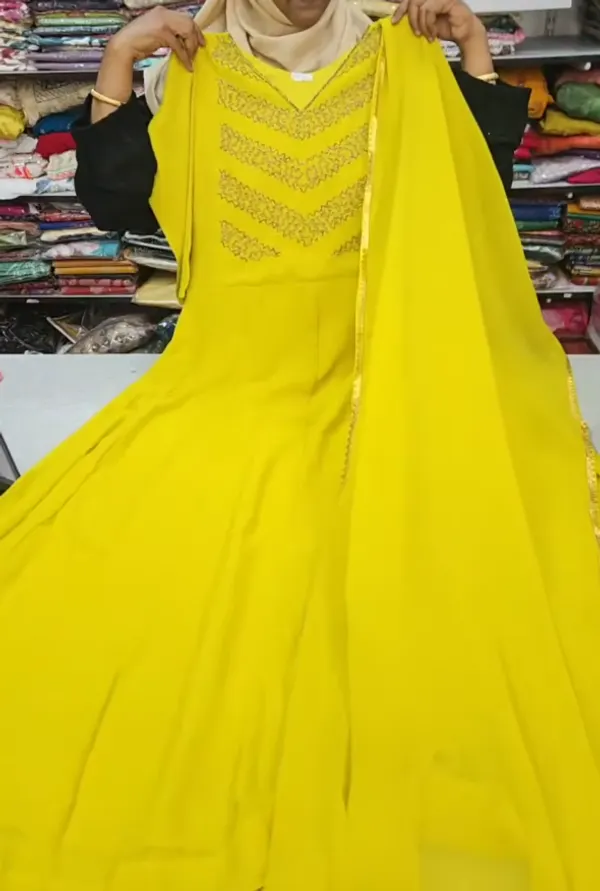 Heavy Handwork Long Anarkali Kurti with Dupatta | KS1230